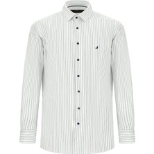 Abdullah Kiğılı Uzun Kol Regular Fit Çizgili Pamuk Gömlek