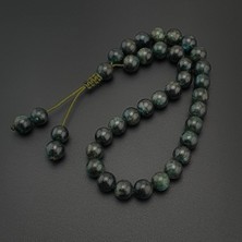 Seven Art Jewelry Orijinal Doğal Taş 8mm Yeşil Kyanit Taşı 33'lü Tesbih, Erkek Hediye, El Yapımı Tesbih