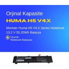 Monster Huma H5 V4.X Series 4780 maH 13.2V Notebook Batarya Pil – Yüksek Performanslı, Uyumlu Güç Kaynağı5