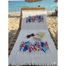 Trend Nexus Çift Kat Müslin %100 Pamuk Organik Taş Baskı Peştemal