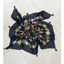Sinem Şanlı Atelier Yörük Çengelköy Otantik Yazma Eşarp Fular Püsküllü