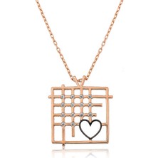 Diger KENPAZAR925 Ayar Gümüş Parmaklıklar Arasındaki Aşk Kadın Gümüş Kolye