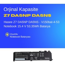 Ümit Maker Hasee Z7 DA5NP DA5NS - V150bat-4-53 Notebook 15.4 V 53.35Wh Batarya – Orjinal Uyumlu, Yüksek Performanslı