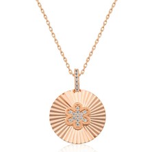 Diger KENPAZAR925 Ayar Gümüş Fırfırlı Çiçek Kadın Gümüş Kolye