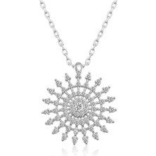 Diger KENPAZAR925 Ayar Gümüş Güneş Kadın Gümüş Kolye