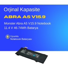 Ümit Maker Monster Abra A5 V15.9 Notebook 11.4 V 46.74Wh Batarya – Orjinal Uyumlu, Yüksek Performanslı