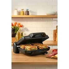 Lorenzo Crispo 6 Dilim Kapasiteli Tost Makinesi ve Izgara Makinesi Çıkarılabilir Plakalı Siyah