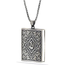 Diger KENPAZAR925 Ayar Gümüş Kare Içi Açılabilen Muskalık Gümüş Kolye