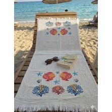 Trend Nexus Çift Kat Müslin %100 Pamuk Organik Taş Baskı Peştemal