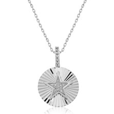 Diger Kenpazar 925 Ayar Gümüş Fırfırlı Yıldız Kadın Gümüş Kolye