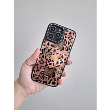 Epro iPhone 16 Pro Max Uyumlu Leopar Desenli Taşlı Kamera Koruma Çıkıntılı Silikon Lüks Kılıf