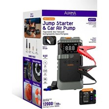 Aetcr Auhma A7711 4'ü 1 Arada Taşınabilir Akü Takviye Cihazı ve Dijital Hava POMPASI-12000MAH 1200A
