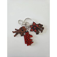 Orvia Life Stranger Things Demogorgon Vegna Gümüş Zincir Anahtarlık, Çanta Charmı Süsü
