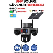 Enshall 4g Sım Kart Destekli 7.5W+7.5W Solar Güneş Enerji Paneli Çift Lens 4mp Ultra Hd Akıllı Ip Güvenlik Kamera