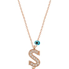 Diger KENPAZAR925 Ayar Gümüş Nazar Rose Ş Harfi Kadın Gümüş Kolye