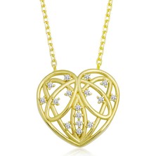 Diger KENPAZAR925 Ayar Gümüş Bombeli Kalp Kadın Gümüş Kolye