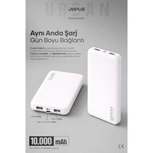 Jopus 10000MAH Powerbank - LED Işık Göstergeli - Taşınabilir Şarj Cihazı - Beyaz JP-P10