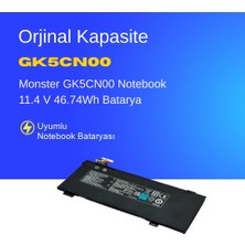Monster GK5CN00 Notebook 11.4 V 46.74Wh Batarya – Orjinal Uyumlu, Yüksek Performanslı