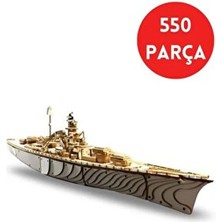 Algwood 550 Parça Ahşap Bis Marck Gemisi - Ahşap Lazer Kesim 3D Puzzle 550 Parça - Ahşap Gemi Modeli