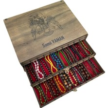Yaman Hediyelik Kişiye Özel Ahşap Tesbih Koleksiyon Kutusu, Aksesuar Kutusu, Tesbihlik (30 Tesbihlik)