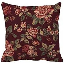 Queen Jera Çift Tarafı Baskılı Klasik Kırlent Kılıfı - Çiçek Motifli Dekoratif Yastık - 43 x 43 cm