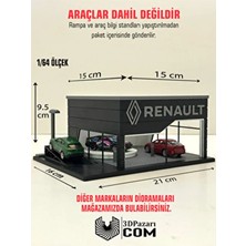 Butik 3D Baskı Renault 1/64 Ölçekli Showroom Tasarımlı Diorama Araç Sergileme Garajı PLA Malzemeden