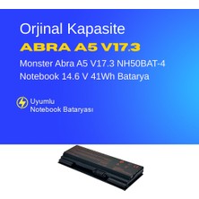 Monster Abra A5 V17.3 NH50BAT-4 Notebook 14.6 V 41Wh Batarya – Orjinal Uyumlu, Yüksek Performanslı