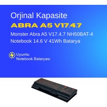 Monster Abra A5 V17.4.7 NH50BAT-4 Notebook 14.6 V 41Wh Batarya – Orjinal Uyumlu, Yüksek Performanslı