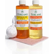 Terlans Doğal Ahşap Cila Seti Ağartılmış ŞEFFAF GOMALAK & KETEN YAĞI 250 ml