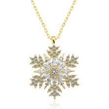 Diger KENPAZAR925 Ayar Gümüş Gold Kar Tanesi Kadın Gümüş Kolye