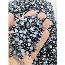 Hobimos 100 Adet 6 mm Siyah Yarım Inci Boncuk - Deliksiz Yapıştırılabilir Süsleme Boncuğu