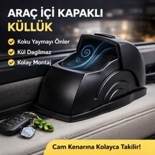 Coofbe Yeni Nesil Kapaklı Araç Cam Kenarı Oto Küllük Araba Küllüğü Koku Önleyici Araç Kül Tablası