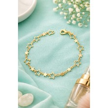 Crystal Atelier Yıldız Model Altın Kaplama Çelik Bileklik - Estetik Fairycore Y2K Vintage Şık Zincir Bileklik - Paslanmaz Çelik Yıldız Figürlü Kadın Bileklik