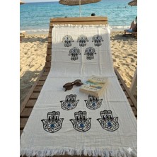 Trend Nexus Çift Kat Müslin %100 Pamuk Organik Taş Baskı Peştemal