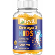 Dayvit Kids Omega-3 Pure Fish Oil 1000MG 100 Softjel | Çocuklar Için Balık Yağı