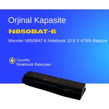 Monster N850BAT-6 Notebook Batarya Pil – Yüksek Performanslı, Uzun Ömürlü, Orijinal Uyumlu Güç Kaynağı