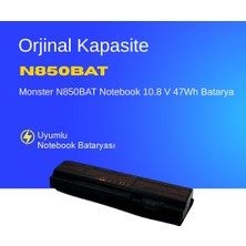 Monster N850BAT Notebook 10.8 V 47Wh Batarya – Orjinal Uyumlu, Yüksek Performanslı