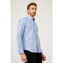 Kiğılı Uzun Kol Slim Fit Dar Kesim Pamuk Gömlek