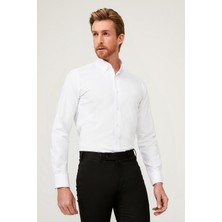 Kiğılı Uzun Kol Slim Fit Dar Kesim Pamuk Gömlek