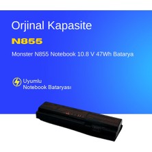 Monster N855 Notebook 10.8 V 47Wh Batarya – Orjinal Uyumlu, Yüksek Performanslı
