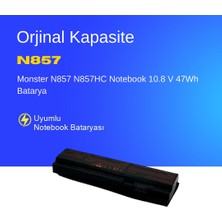 Monster N857 N857HC Notebook Batarya Pil – Yüksek Performanslı, Uzun Ömürlü, Orijinal Uyumlu Güç Kaynağı