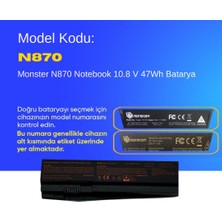 Monster N870 Notebook Batarya Pil – Yüksek Performanslı, Uzun Ömürlü, Orijinal Uyumlu Güç Kaynağı