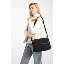 Smart Bags Krinkıl Kumaş Postacı Çantası Siyah BC 1128 Suya Dayanıklı Kadın Kullanımı İçin