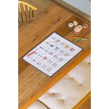 Glarus Ingilizce Sayılar 50X60CM Yıkanabilir Boyama Örtüsü Eğitici Su & Boya Geçirmez Oyun Halısı Matı