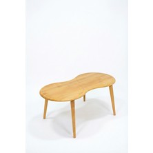 Doğal Ahşap Masif Orta Sehpa , Modern Asimetrik Iskandinav Sehpa, Danimarka Stil Natürel Sehpa