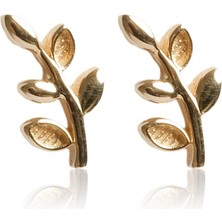 Berk Mücevherat 14 Ayar Altın Zeytin Dalı Küpe