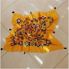 Sinem Şanlı Atelier Yörük Çengelköy Otantik Yazma Eşarp Fular Püsküllü