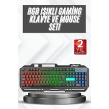 Işıklı Oyuncu Q Klavye Mouse Seti Siyah Gaming Oyuncu Klavye Midastech