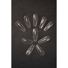 Pop Beauty Şeffaf Takma Tırnak Seti, 24'lü Takma Tırnak, 24' Pro Yapıştırıcı, Törpü, Tırnak Eti Itici