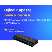 Monster Abra A5 16.5 NH50BAT-4 Notebook 15.4 V 56Wh Batarya – Orjinal Uyumlu, Yüksek Performanslı